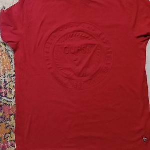 Red Guess embossed shirt Size LG